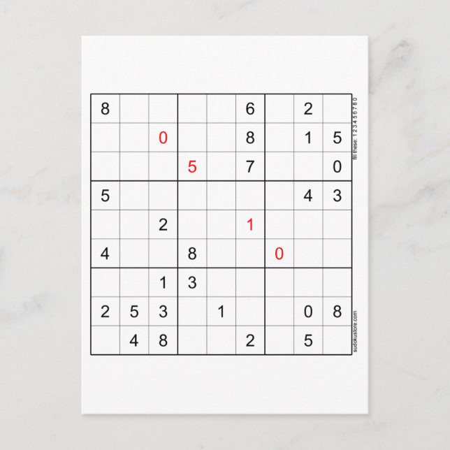Sudoku Birthday Card 05-10 (Front)