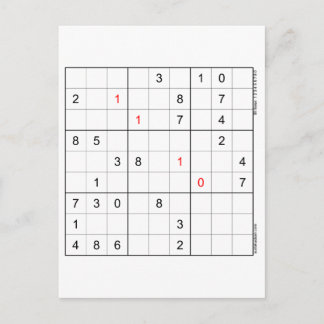 Sudoku Birthday Card 11-10