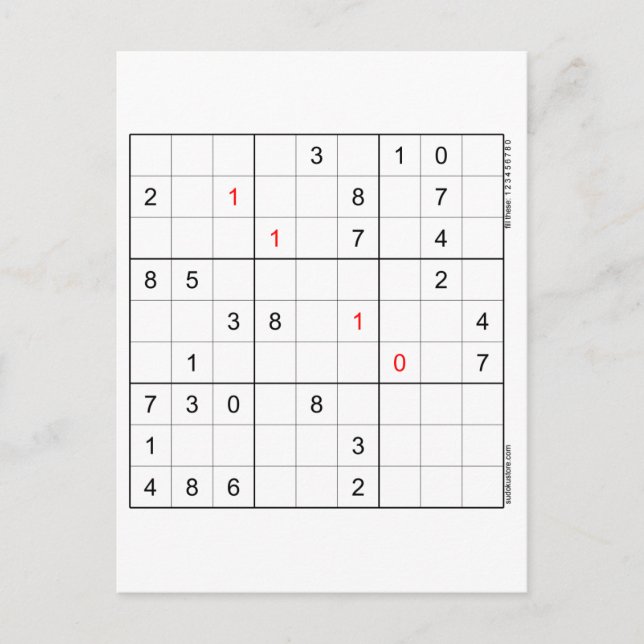 Sudoku Birthday Card 11-10 (Front)