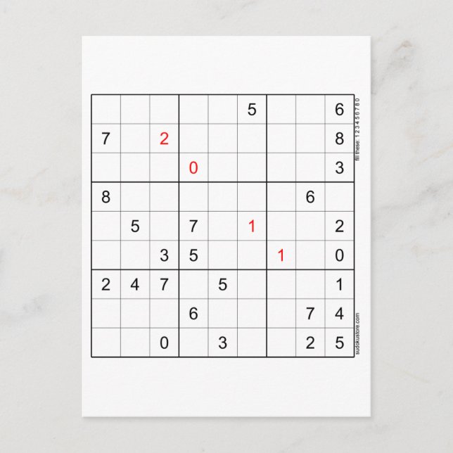 Sudoku Birthday Card 20-11 (Front)