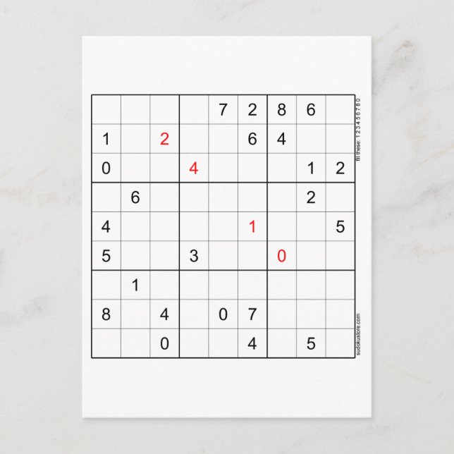 Sudoku Birthday Card 24-10 (Front)