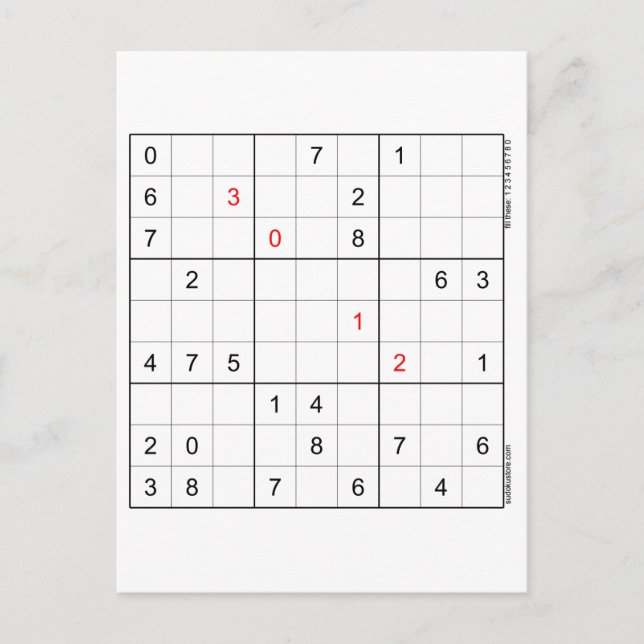 Sudoku Birthday Card 30-12 (Front)