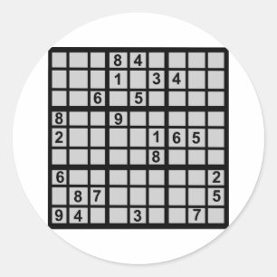 Sudoku - Brainteaser Classic Round Sticker
