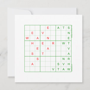 Sudoku Christmas Holiday Card - We've seen a star