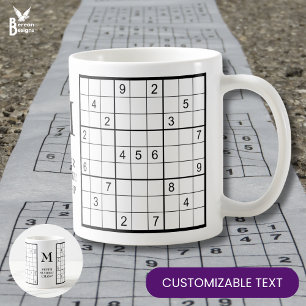 Sudoku Monogram Name  Coffee Mug