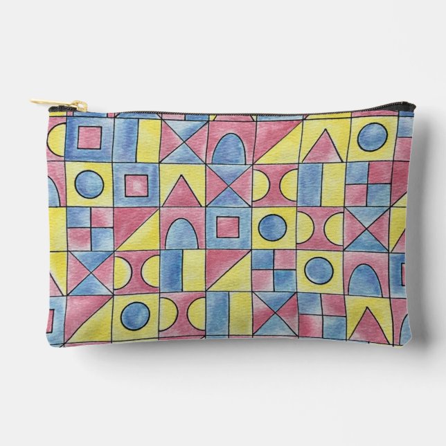 Sudoku One-Modern Bauhaus Geometric Art Accessory Pouch (Front)