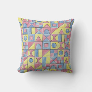 Sudoku One-Modern Bauhaus Geometric Art Cushion