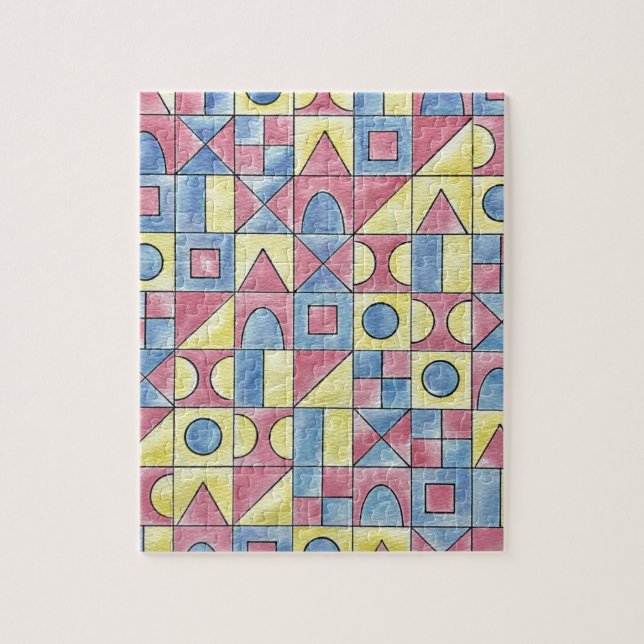 Sudoku One-Modern Minimalist Bauhaus Geometric Art Jigsaw Puzzle (Vertical)