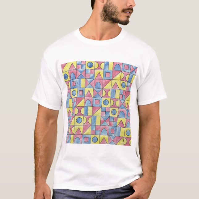 Sudoku One-Modern Minimalist Bauhaus Geometric Art T-Shirt (Front)