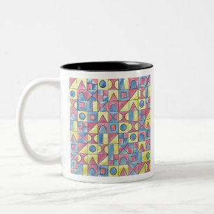 Sudoku One-Modern Minimalist Bauhaus Geometric Art Two-Tone Coffee Mug