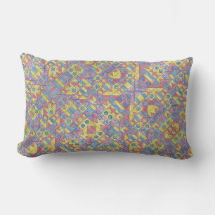 Sudoku One-Modern Minimalist Bauhaus Geometric Lumbar Cushion