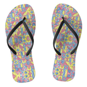 Sudoku One-Modern Minimalist Bauhaus Geometric Thongs