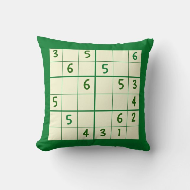 Sudoku Puzzle 6x6 Throw Pillow (Front)