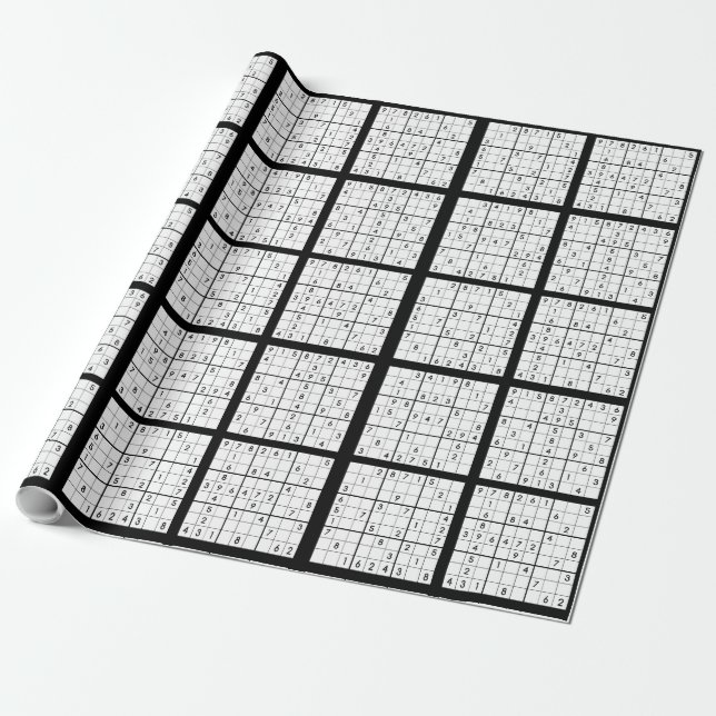 Sudoku Puzzle Design Wrapping Paper (Unrolled)