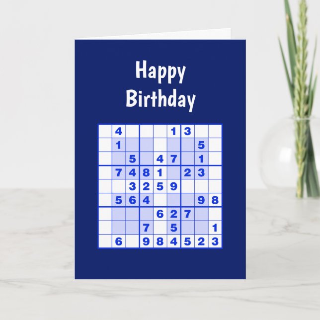  Sudoku Puzzles Birthday Card (Front)