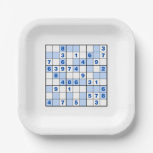 Sudoku Puzzles Paper Plate