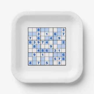 Sudoku Puzzles Paper Plate
