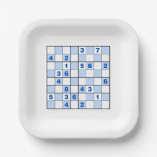 Sudoku Puzzles Paper Plate