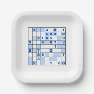 Sudoku Puzzles Paper Plate