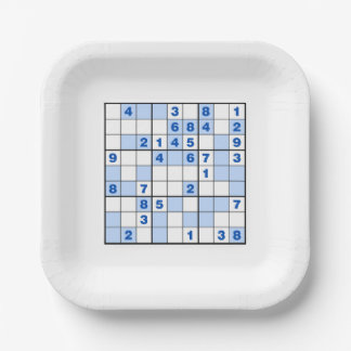 Sudoku Puzzles Paper Plate