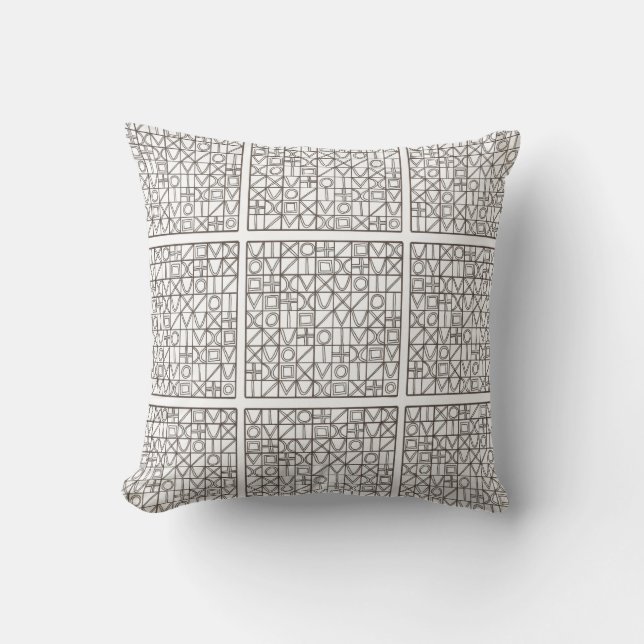 Sudoku Two-Black And White Modern Minimalist Cushion (Front)