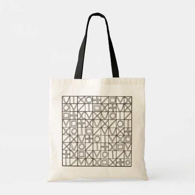 Sudoku Two-Modern Minimalist Geometric Tote Bag (Back)