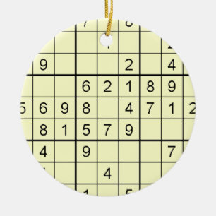 Sudoku Yellow Ornament