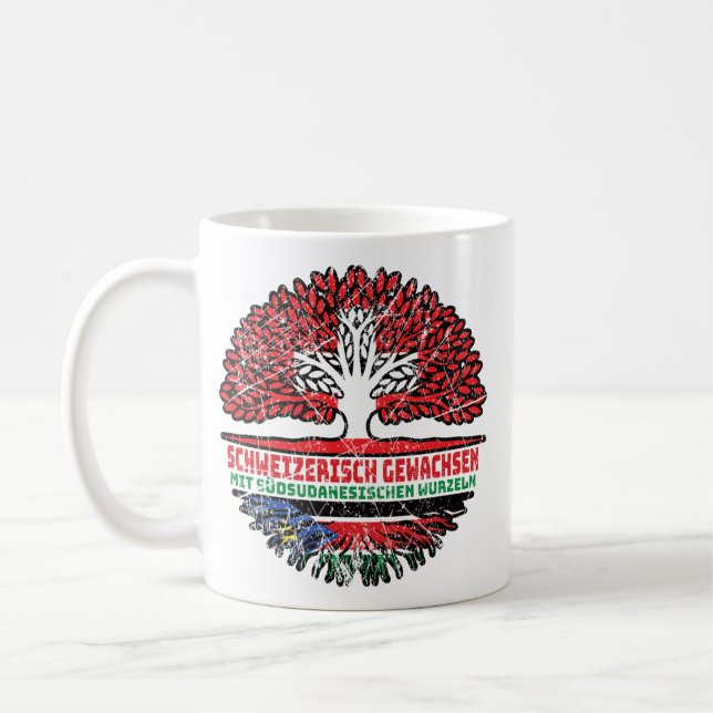 Südsudan Südsudanesisch Schweizer Schweiz Baum Coffee Mug (Left)