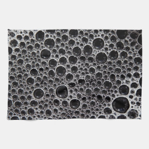 Sudsy soap bubble black and white tea towel