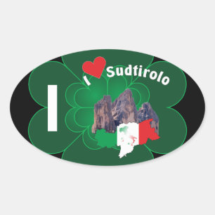 Südtirol - Alto Adige - Italian - Italia Kleber Oval Sticker