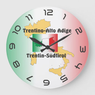 Südtirol - Alto Adige - Italian - Italia Uhr Large Clock