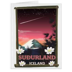 Suðurland Iceland travel poster