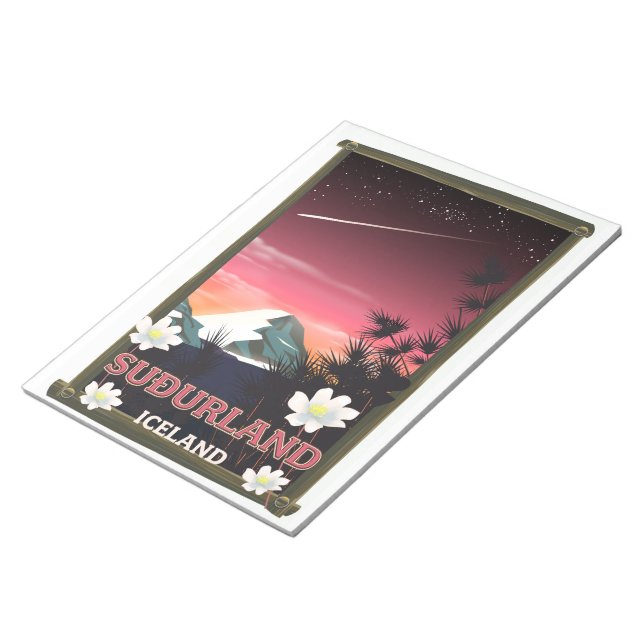Suðurland Iceland travel poster Notepad (Angled)