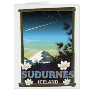 Suðurnes iceland travel poster
