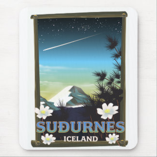 Suðurnes iceland travel poster mouse pad
