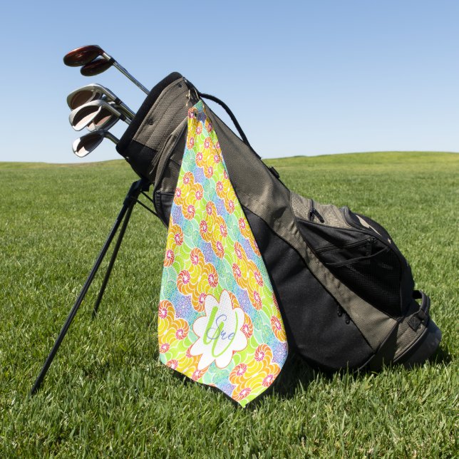 Sue Mosaic Golf Towel (Green)