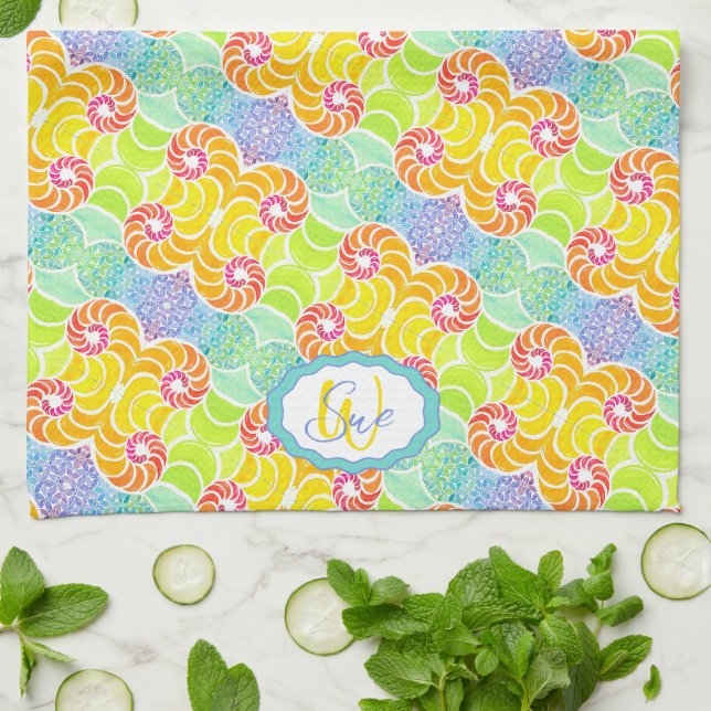 Sue Mosaic Kitchen Towel (Folded)