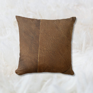 Suede Mix Faux Leather Cushion