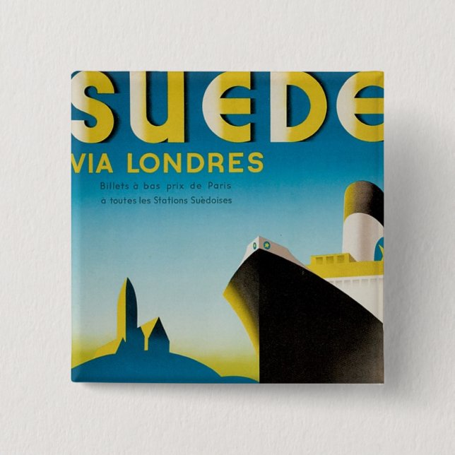Suede via Londres 15 Cm Square Badge (Front)
