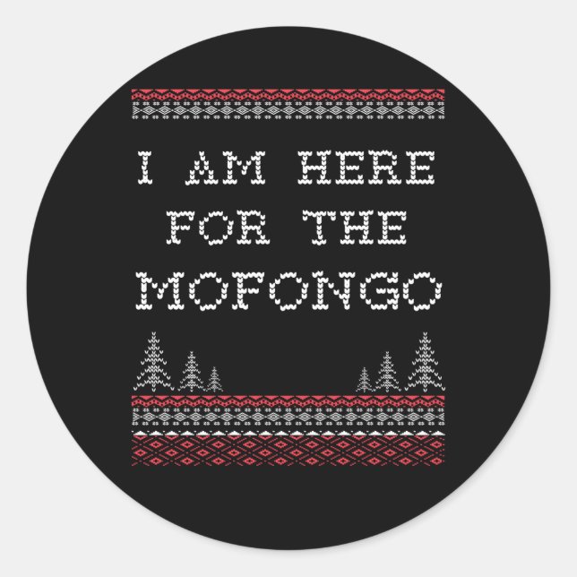 Sueter Feo Navidad Mofongo Spanish Ugly Classic Round Sticker (Front)