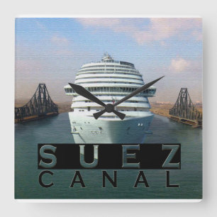 Suez Canal Square Wall Clock
