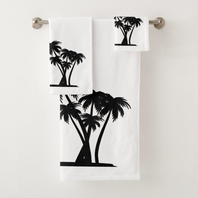 " Sufer- Palm Trees " Unique Bath Towel Set (Insitu)