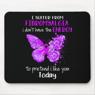 Suffer From Fibromyalgia Awareness Butterfly Purpl Mouse Pad