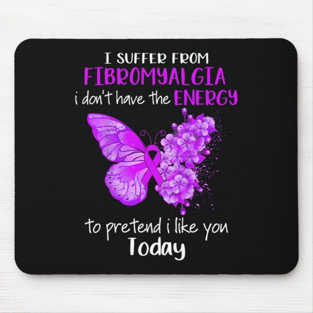 Suffer From Fibromyalgia Awareness Butterfly Purpl Mouse Pad (Front)