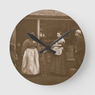 Sufferers from the Flood, from 'Street Life in Lon Round Clock