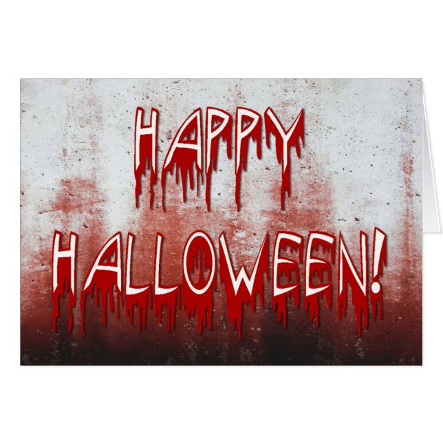Suffering Happy Halloween Blood Stained Card (Front Horizontal)