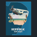 Suffolk east anglia map poster<br><div class="desc">Suffolk east anglia map in a vintage or retro style.</div>