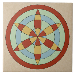 Suffolk Hexafoil (Daisy Wheel) Witch Mark Ceramic Tile