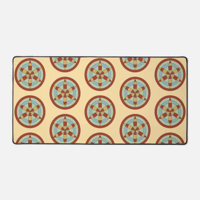 Suffolk Hexafoil (Daisy Wheel) Witch Mark Desk Mat (Front)