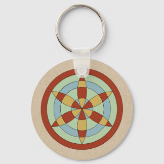 Suffolk Hexafoil (Daisy Wheel) Witch Mark Key Ring
